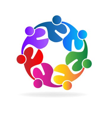 Ekip çalışması sarılma insanlar logosu