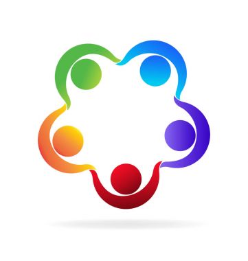 El ele tutuşan takım çalışması kişi logosu