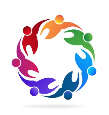 Ekip çalışması sarılma insanlar logosu