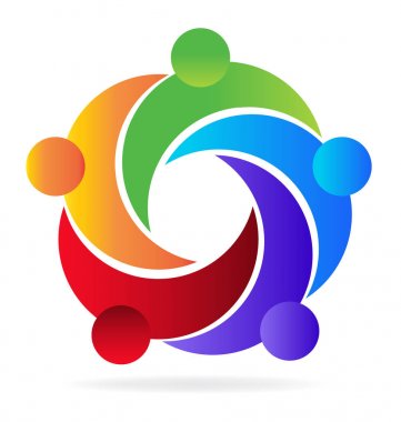 Logo çalışması kucakladı insanlar 