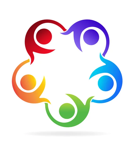 Travail d'équipe aider les gens logo — Image vectorielle