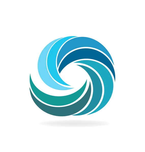 Olas de playa icono logo — Vector de stock