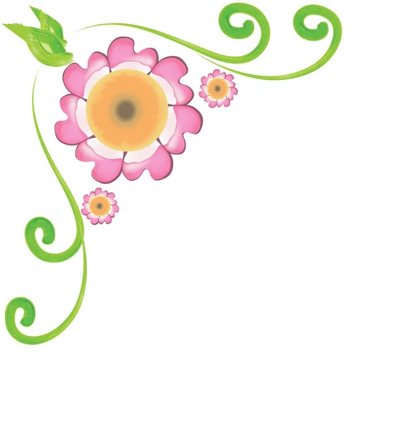 Logo bingkai sudut Bunga - Stok Vektor