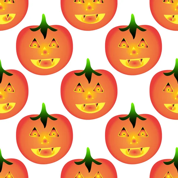 Modello senza cuciture di zucca di Halloween — Vettoriale Stock