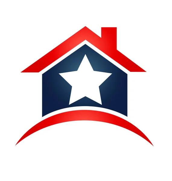 Haus usa Flagge logo — Stockvektor