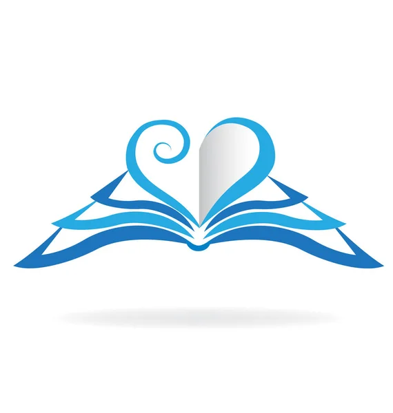 Синий логотип сердца любви — стоковый вектор