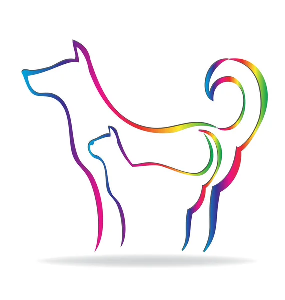 猫と犬のロゴ — ストックベクタ