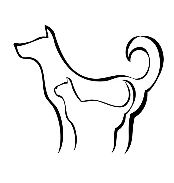 Kat en hond logo — Stockvector