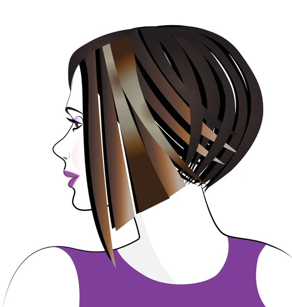 Logotipo bonito da menina do cabelo —  Vetores de Stock