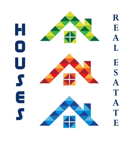 Houses set for real estate logo — Stock Vector