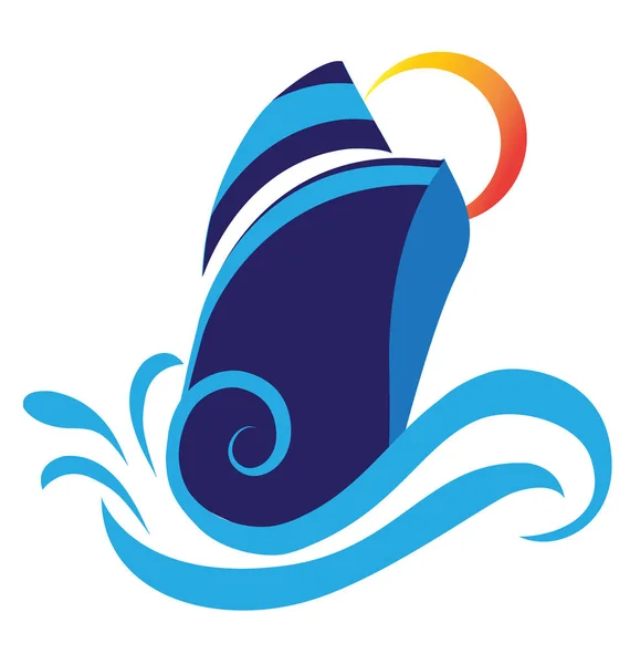 Boot golven cruise logo — Stockvector