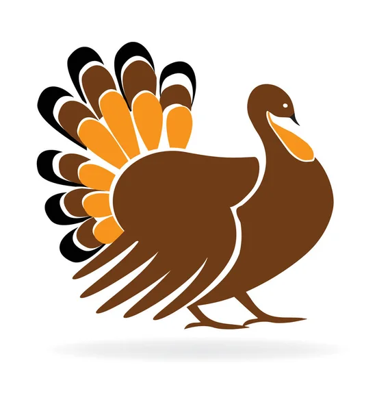 Happy Thanksgiving Turkey Logo — Wektor stockowy
