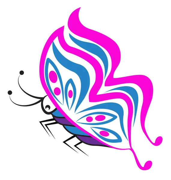 Logo de silueta estilizada mariposa — Vector de stock