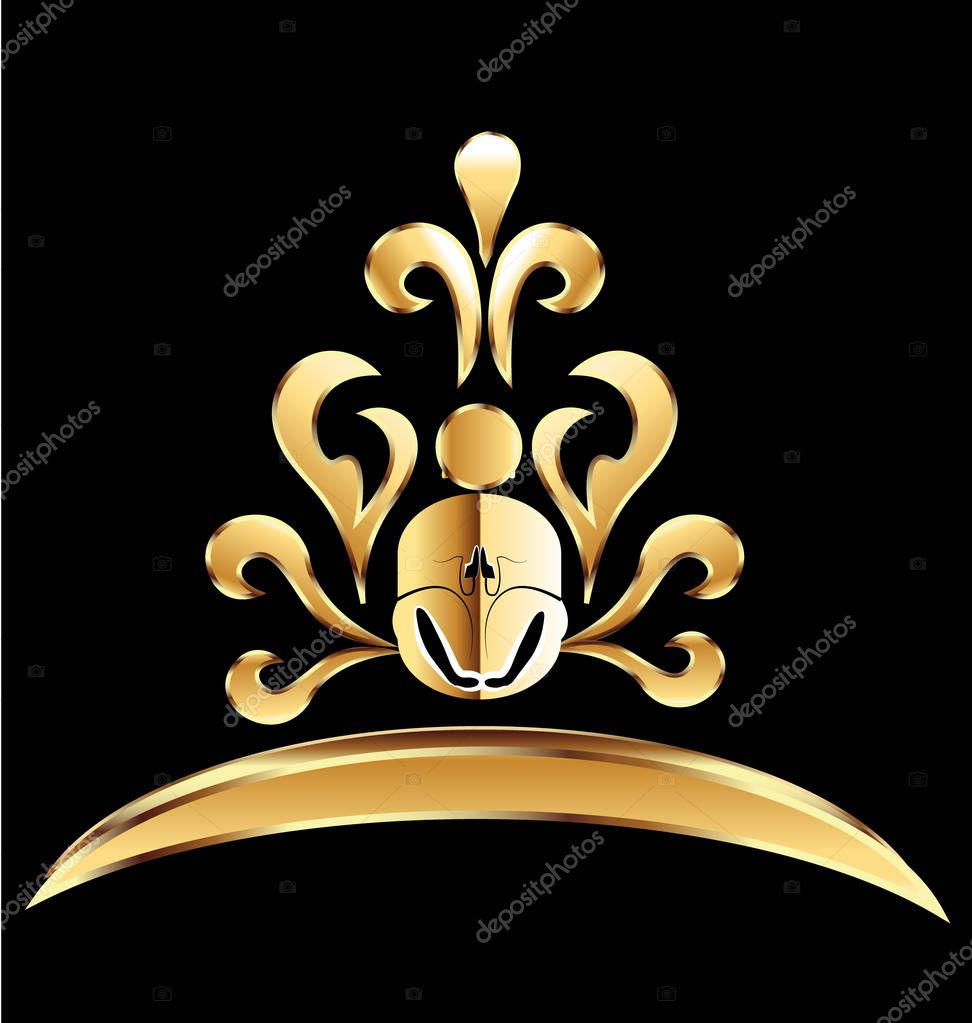 Lotus lis flower buddha logo vector design