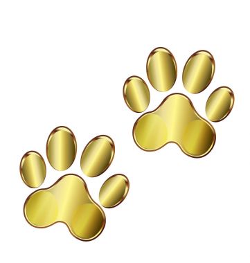 Gold dog paws logo clipart