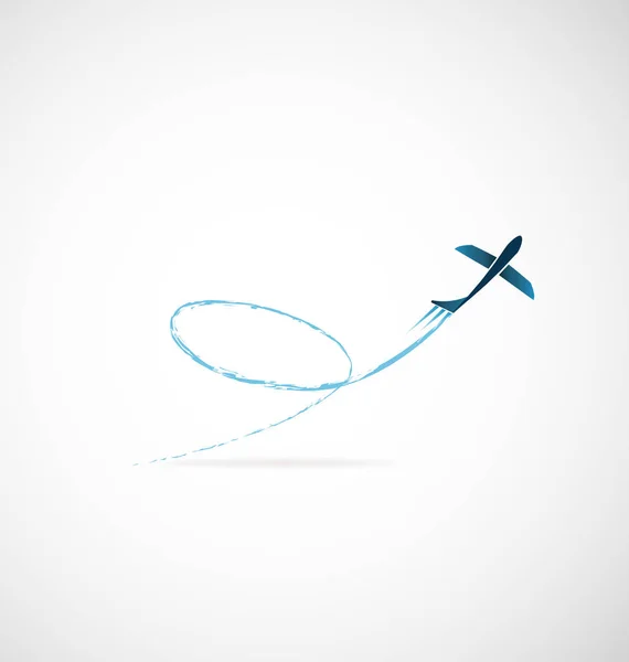 Vliegtuig blauw jet logo — Stockvector