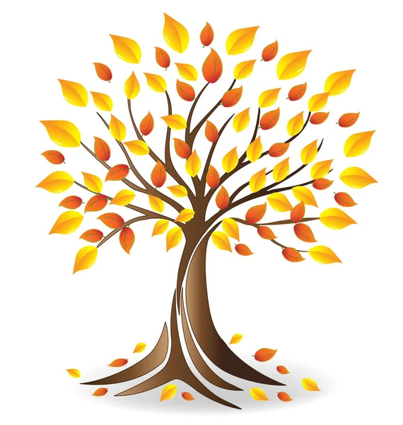 Logo Ekologi jatuh keluarga pohon - Stok Vektor