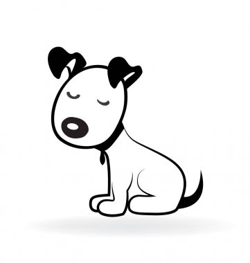 Dog shy terrier logo  clipart