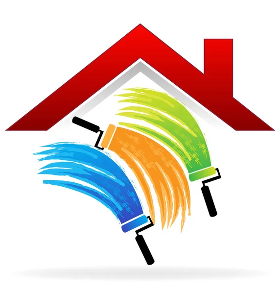 Painting a house logo — Stock Vector