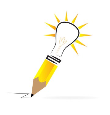 Fikirler kalem grafik Sanat logo vektör görüntüsü oluşturma