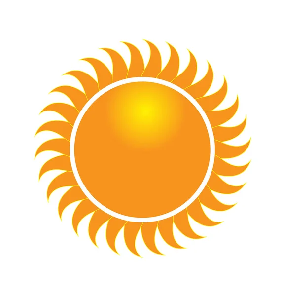 Sun swirly rays icon logo — Stock Vector