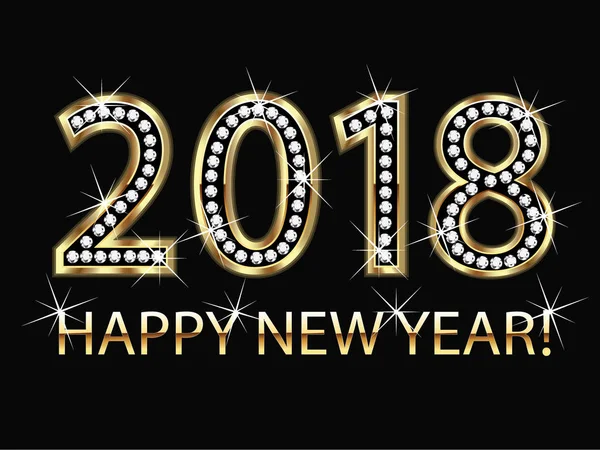 2018 Happy new year — Stock Vector