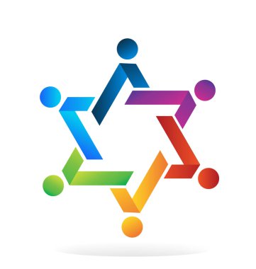 Ekip çalışması renkli yıldız şekli logosu