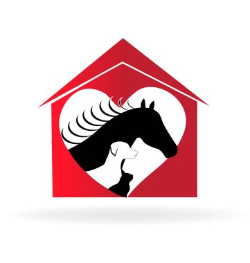  Köpek kedi ve kuş siluet logosuyla