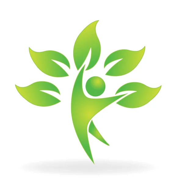 Santé nature gens arbre logo — Image vectorielle