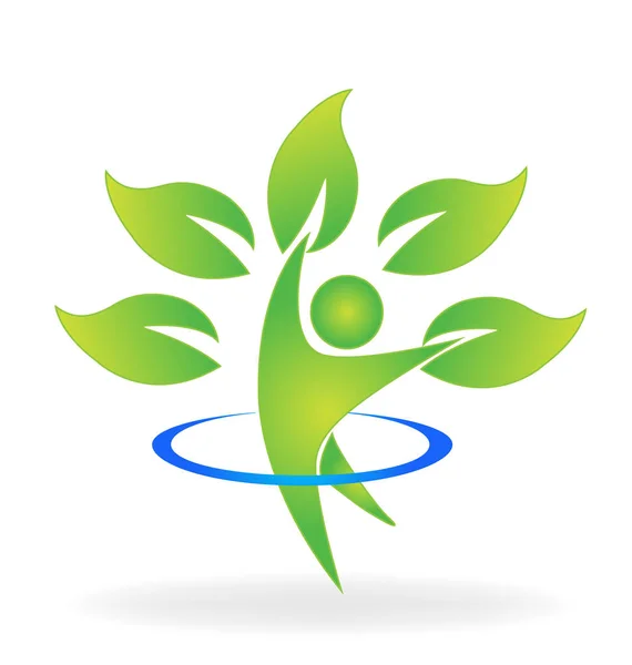 Saúde natureza árvore figura logotipo — Vetor de Stock