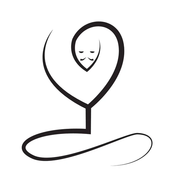 Yoga man-logo — Stockvector