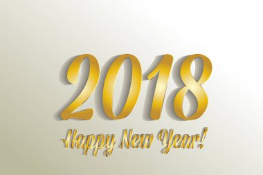 2018 mutlu yeni yıl altın tasarım vektör