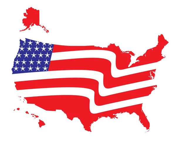 Logo de la carte du drapeau américain — Image vectorielle
