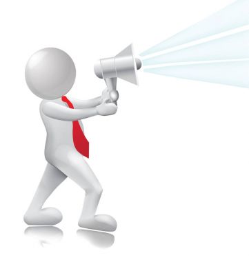 bir megafon ile 3D kişi