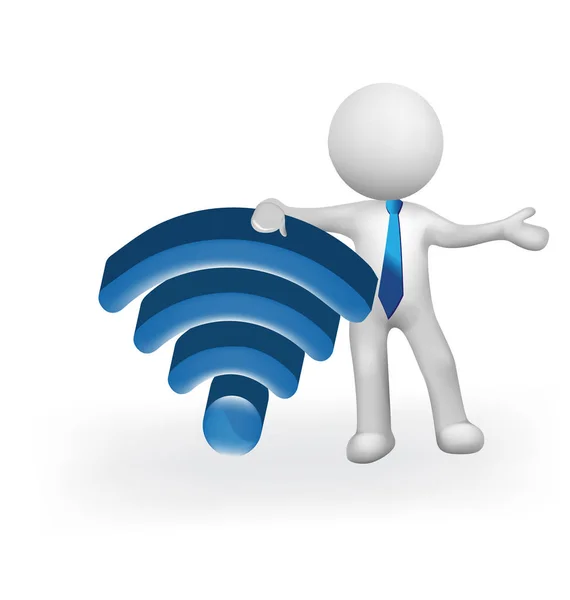 WiFi 3D hombre vector imagen logo — Vector de stock