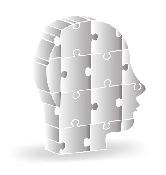 People human head puzzle logo — Stock Vector