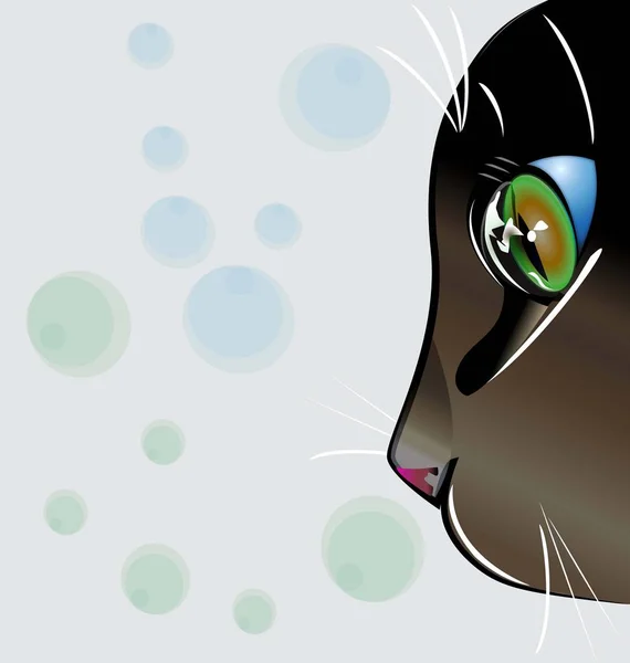 Λογότυπο πράσινα μάτια γάτας — Διανυσματικό Αρχείο