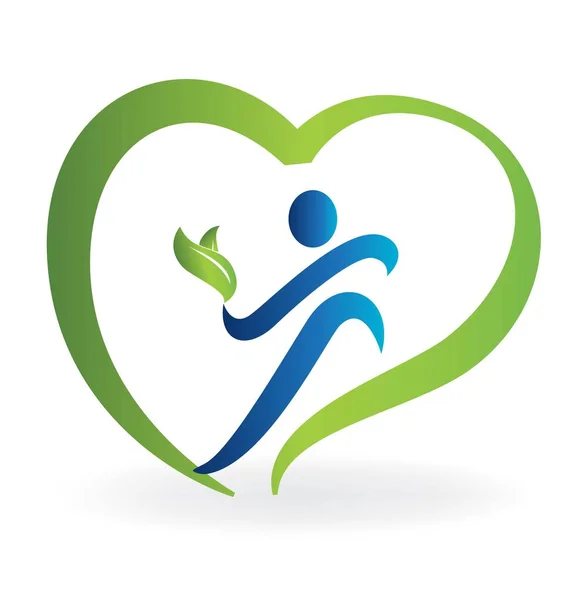 Logo zdravého srdce přírody — Stockový vektor
