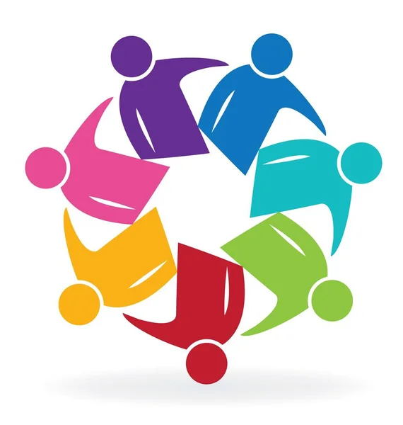 Travail d'équipe réunion gens d'affaires logo — Image vectorielle