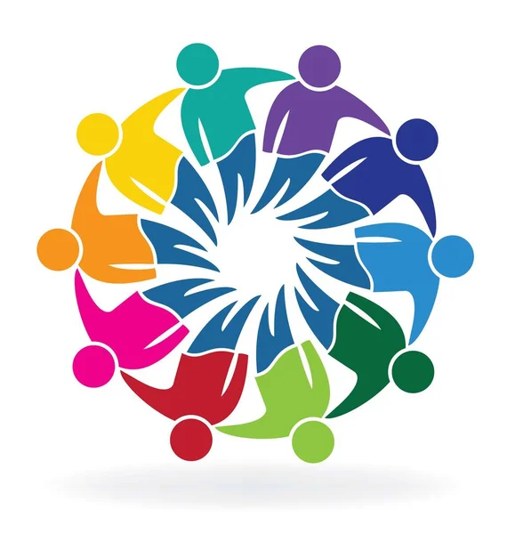 Teamwork meeting business people logo — Stock Vector