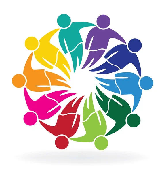 Teamwork Treffen Geschäftsleute Logo — Stockvektor