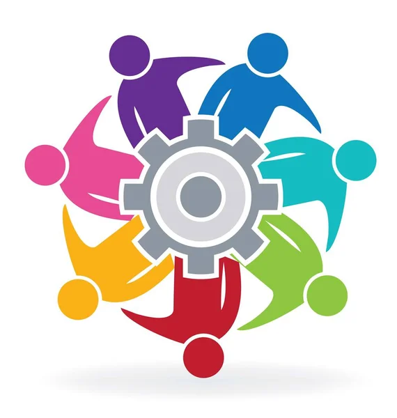 Ομαδική εργασία συνάντηση επαγγελματίες άνθρωποι λογότυπο — Διανυσματικό Αρχείο