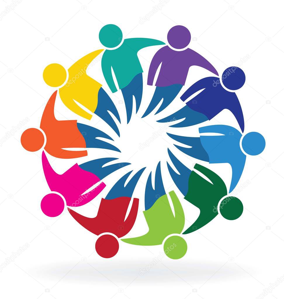 Teamwork meeting business people logo 