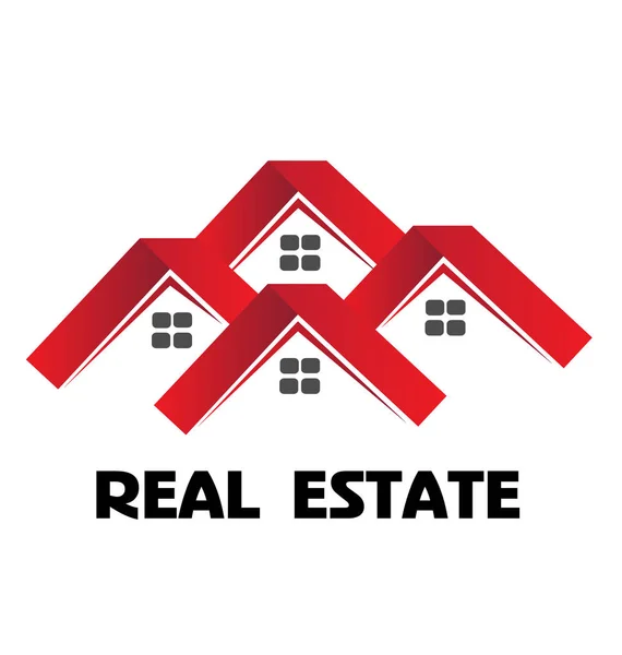 Red houses logo. — Stock Vector