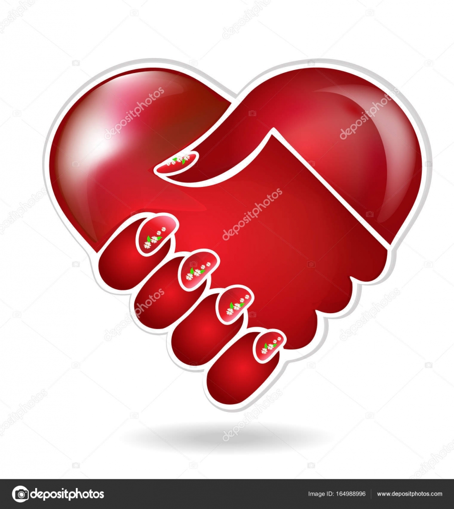 Handshake love heart logo Stock Vector by ©Glopphy 164988996
