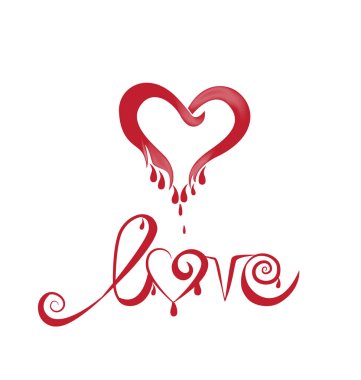 Sevgililer kalp kan logolu 