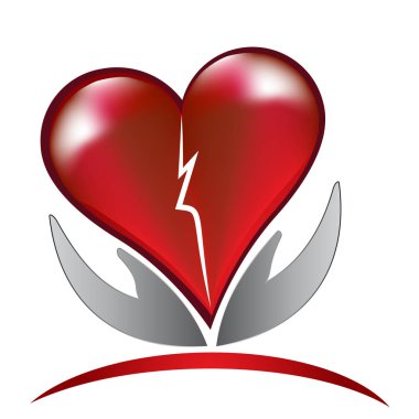 Kırık kalp aşk logosu