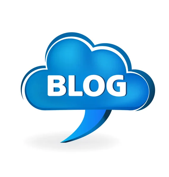 Blog logotipo símbolo de fala nuvem — Vetor de Stock