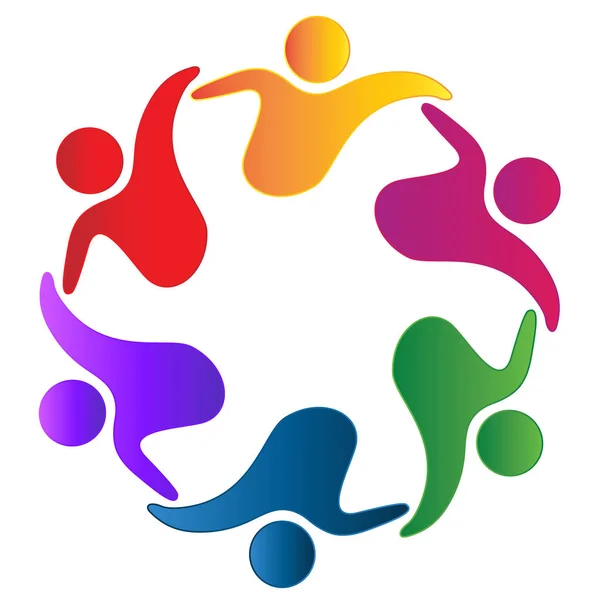 Teamwork hug vriendschap mensen logo — Stockvector