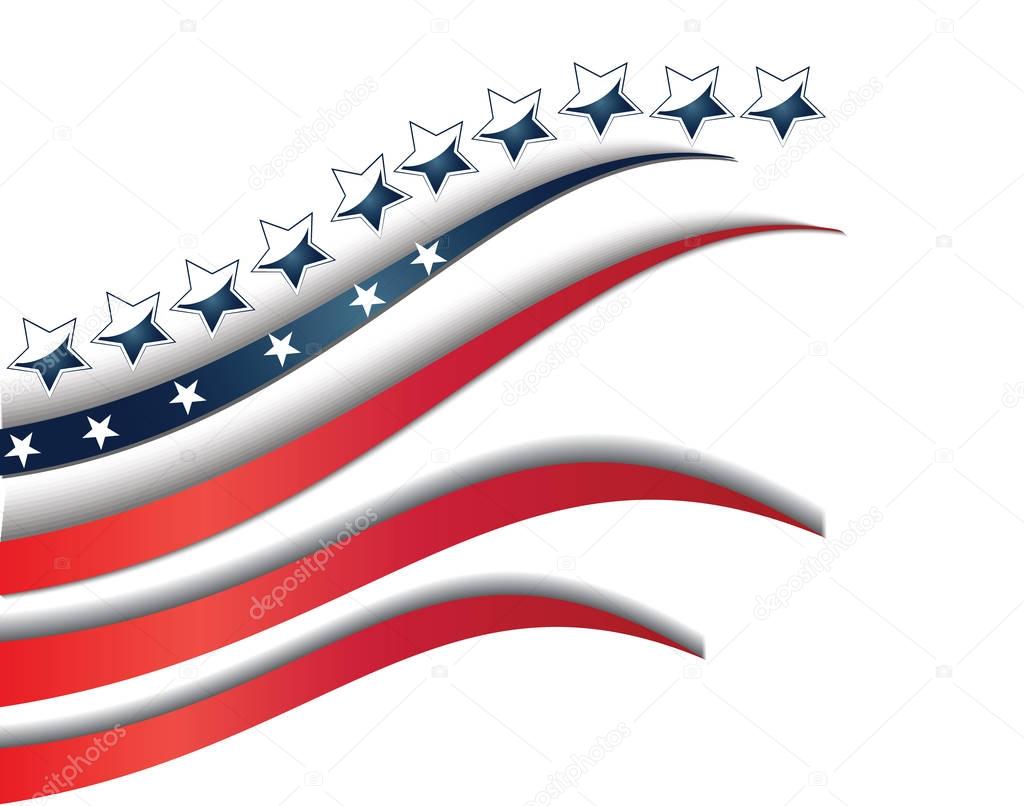 USA flag isolated on blue sky background advertisement graphic web design
